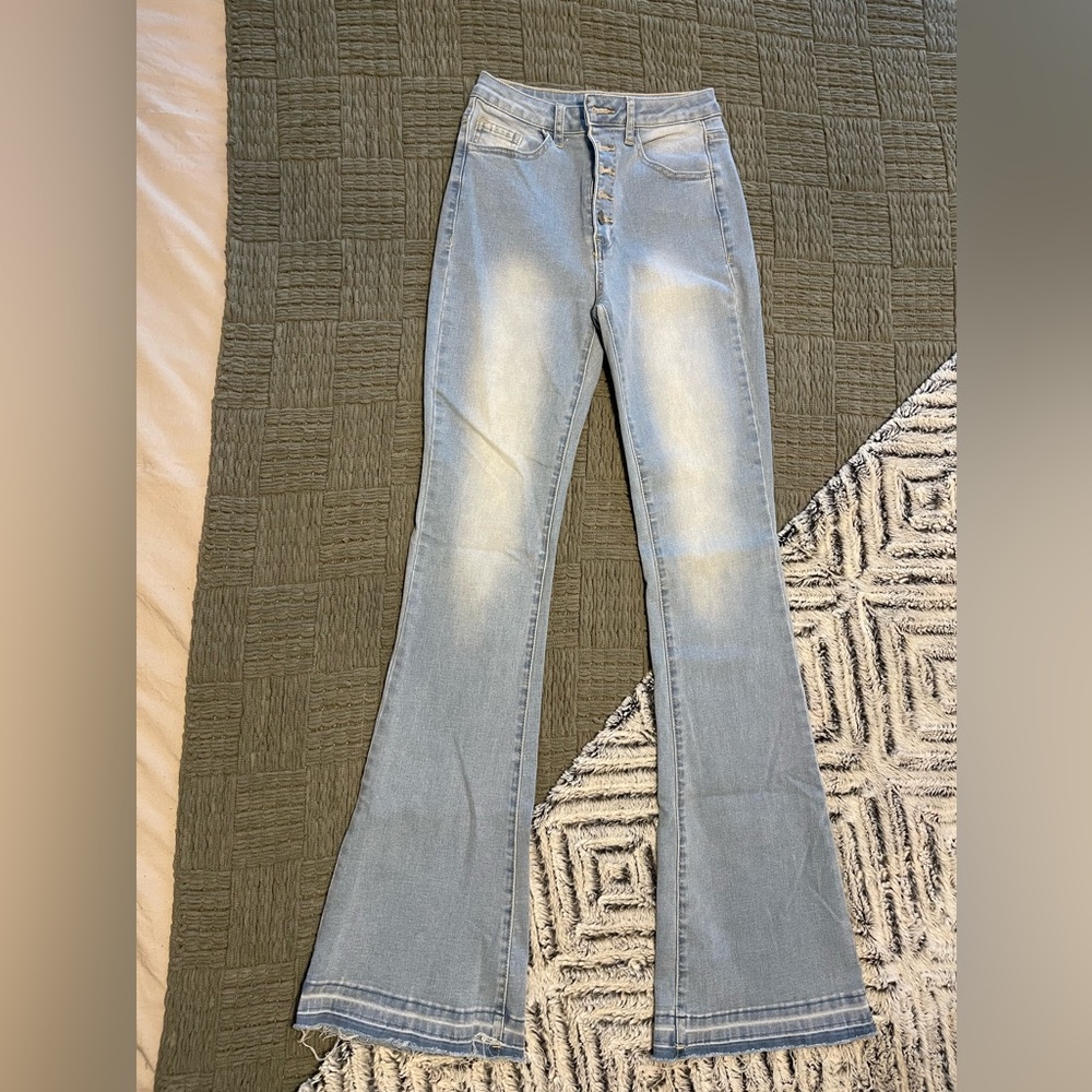 SHEIN high rise flare jeans
